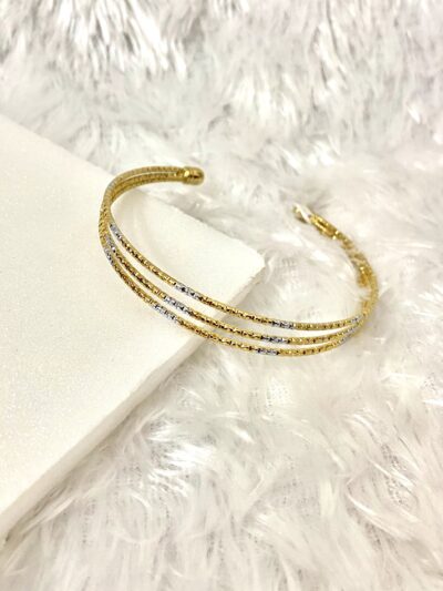 Three layer bracelet golden & silver