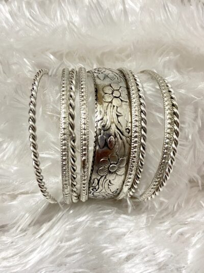 Bangles with kada (Silver)