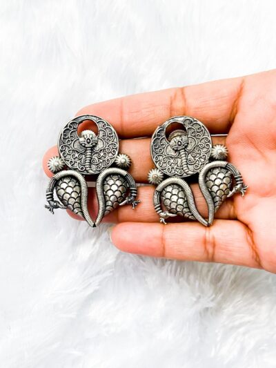 Brass Earring Coin and Shell studs