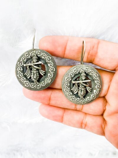 Brass Earring Krishna loop (rounded)