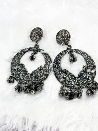 Brass Earring Heavy Bali with Floral Design