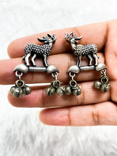 Brass Earring Dear with Ghungroo studs