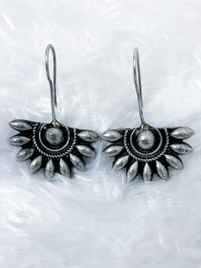 Brass Earring Half flower loop