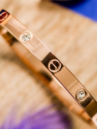 LuxeRose Studded Bangle Bracelet