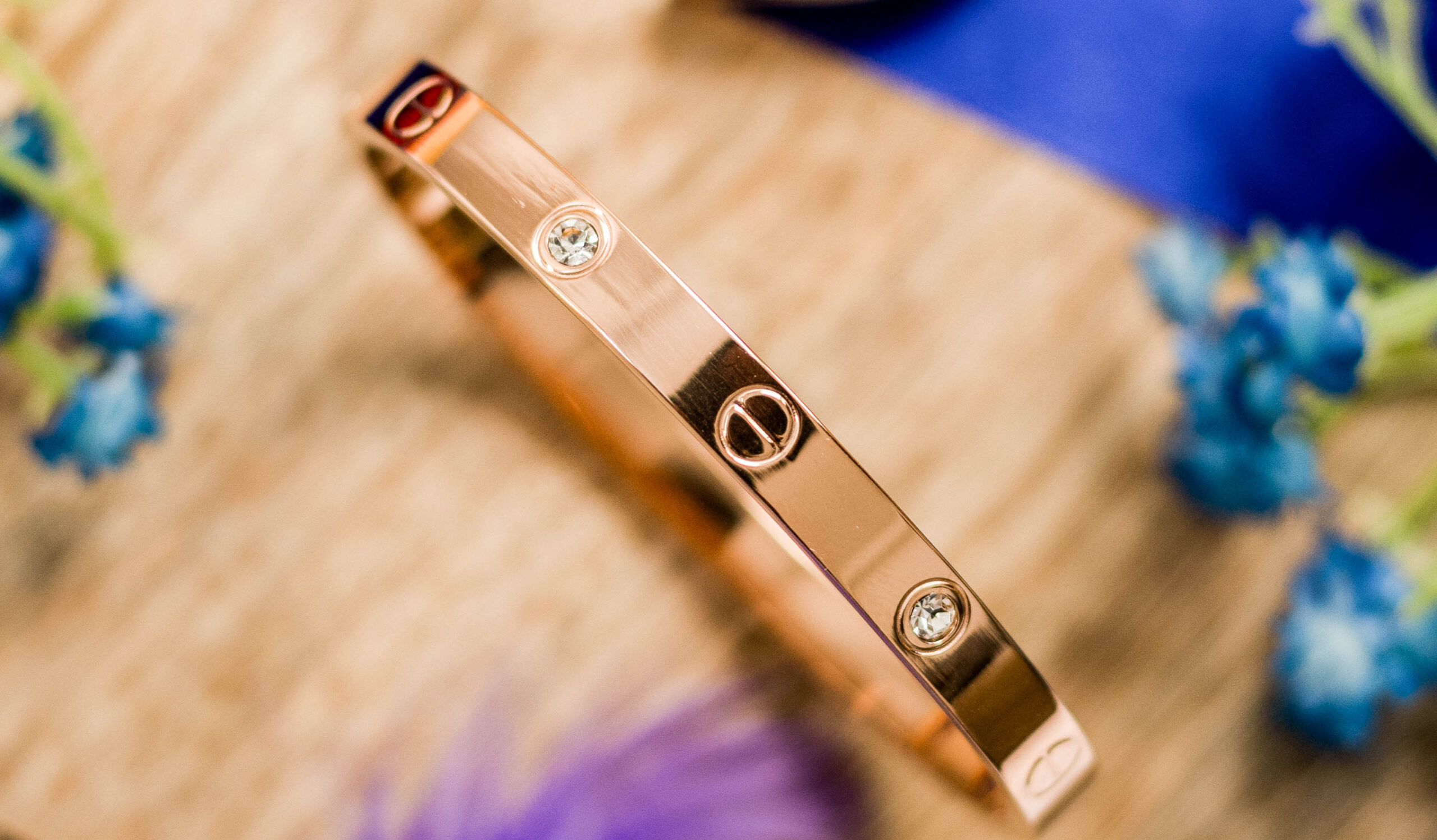 LuxeRose Studded Bangle Bracelet