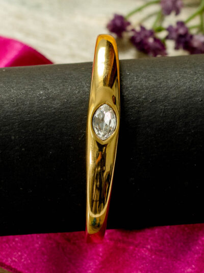 Minimalist Crystal Accent Bangle Bracelet