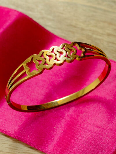 Cut-Out Flower Bangle Bracelet