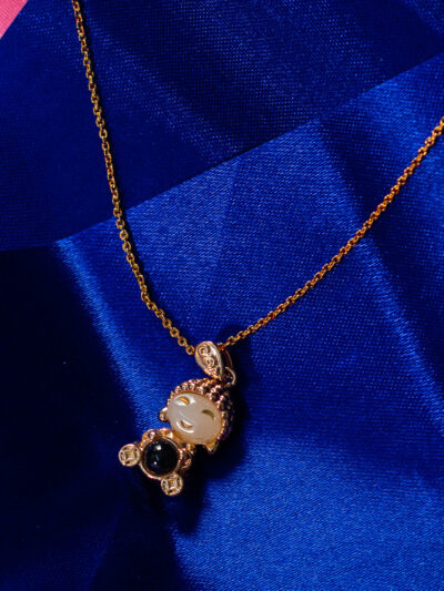 Smiling Buddha Jade Pendant Necklace