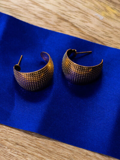 Textured Crescent Hoop Earrings