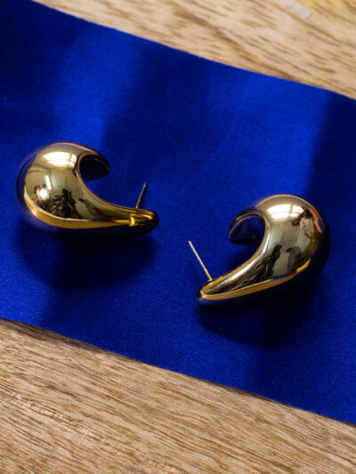 Sculptural Crescent Stud Earrings