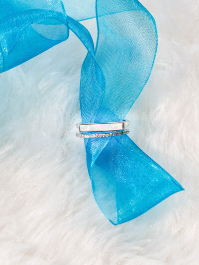 Stacked Crystal & Bar Ring Set