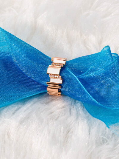 Textured Enamel & Crystal Ring