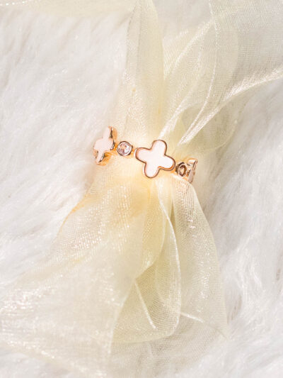 Clover & Crystal Stacking Ring