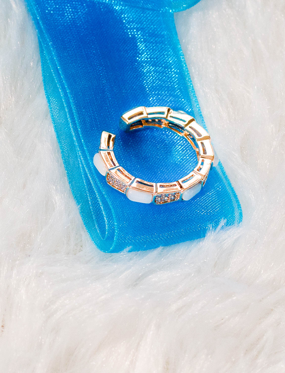 Enamel & Crystal Band Ring - Image 2