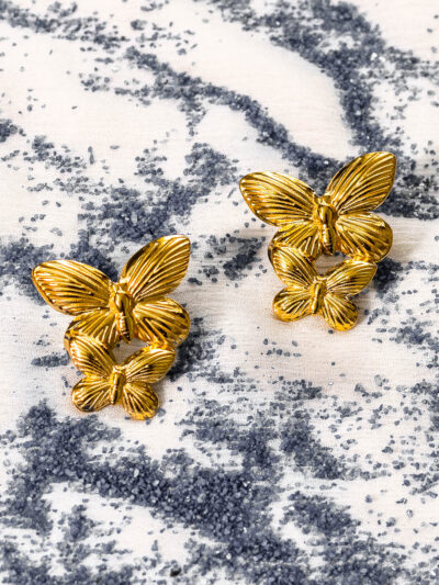 Double Butterfly Stud Earrings