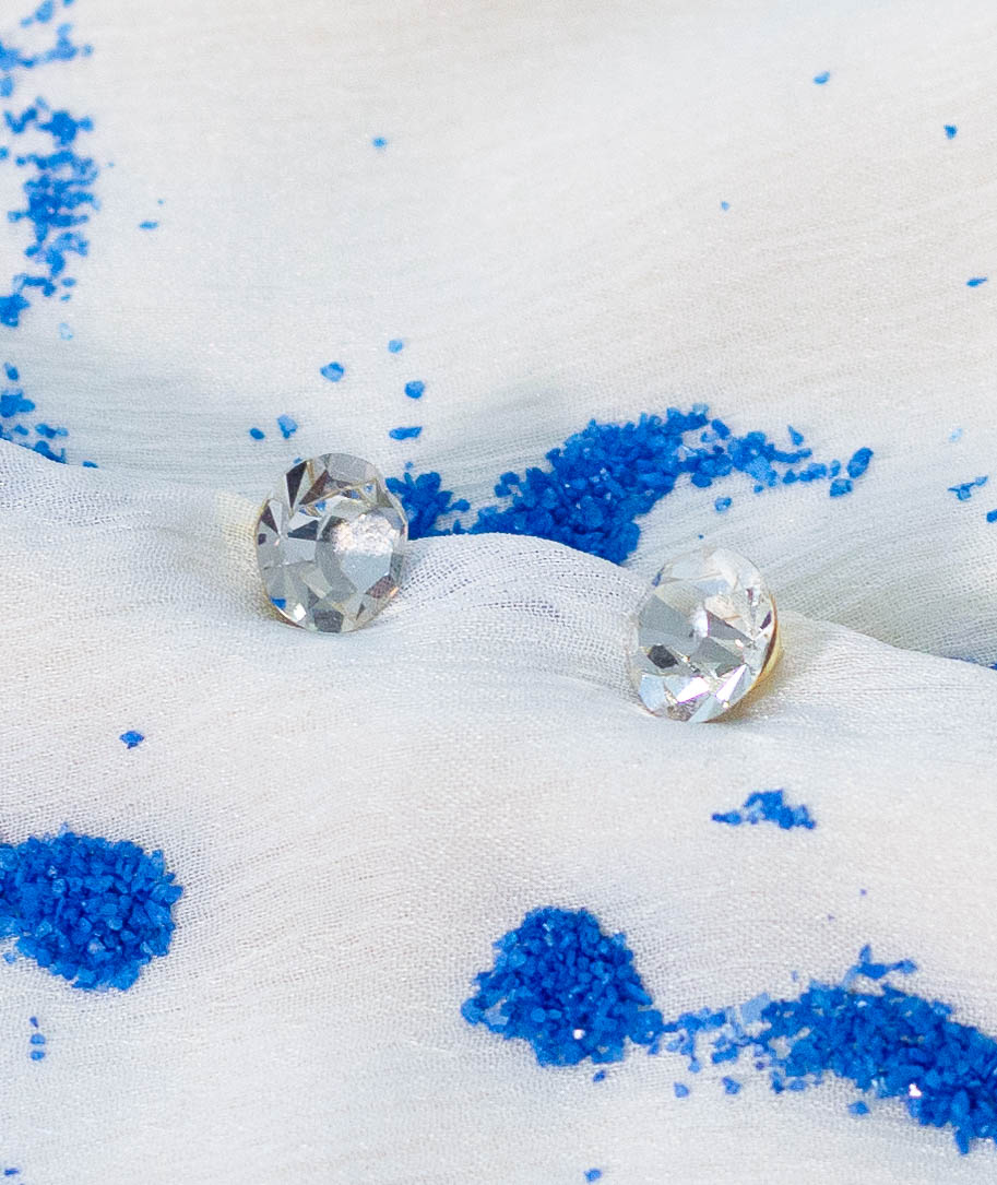 2 Pairs of Brilliant Crystal Stud Earrings