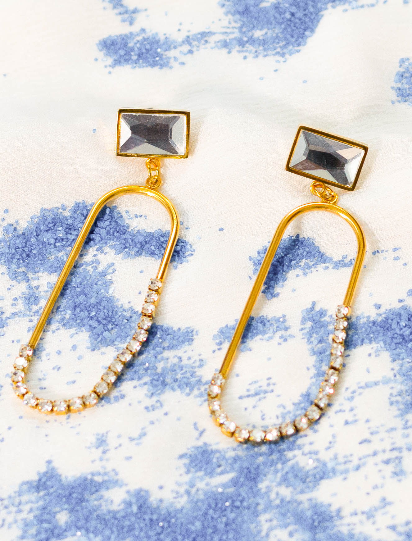 Modern Crystal Linear Earrings