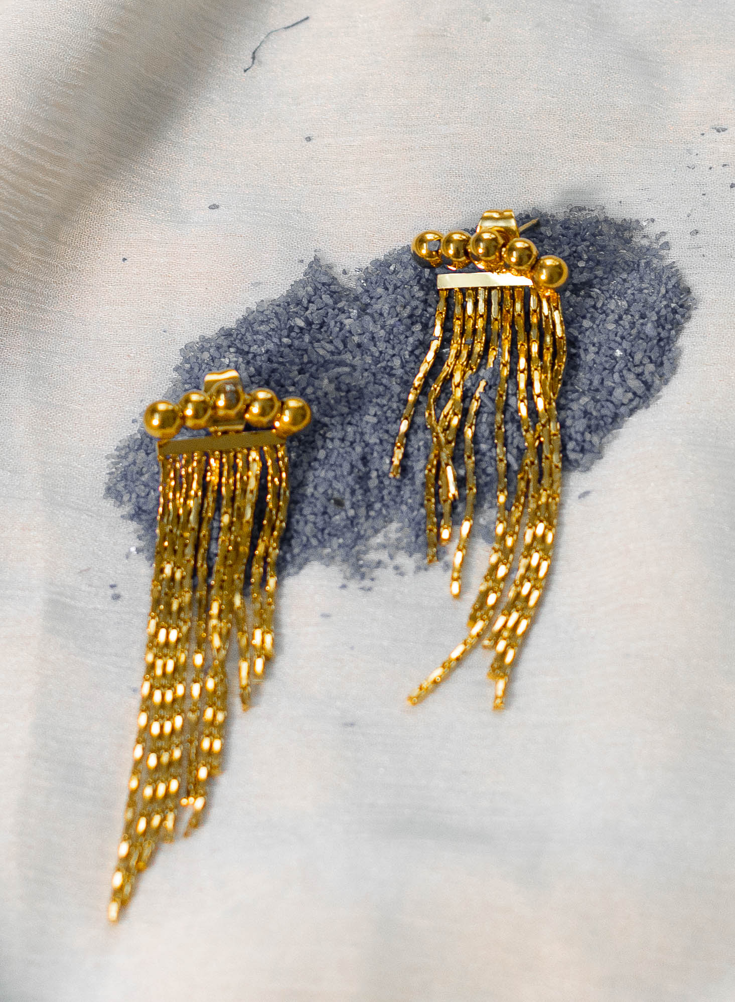 Golden Cascade Tassel Earrings