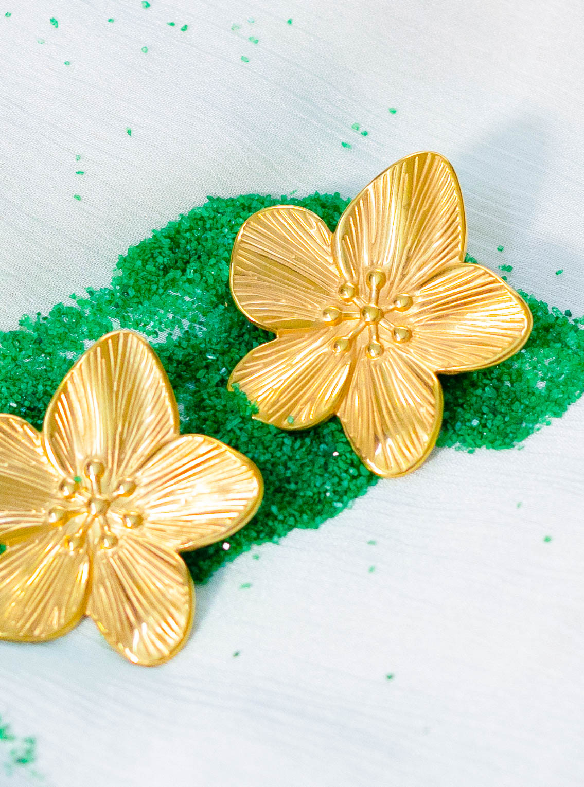 Textured Petal Stud Earrings