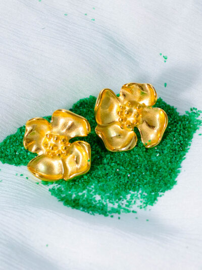 Sculptural Flower Stud Earrings