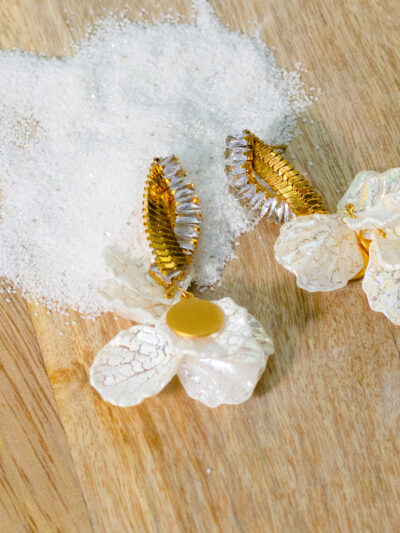 Textured Petal Drop Earrings