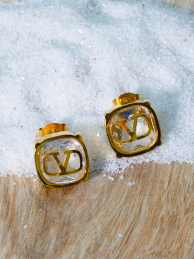 Crystal "V" Stud Earrings