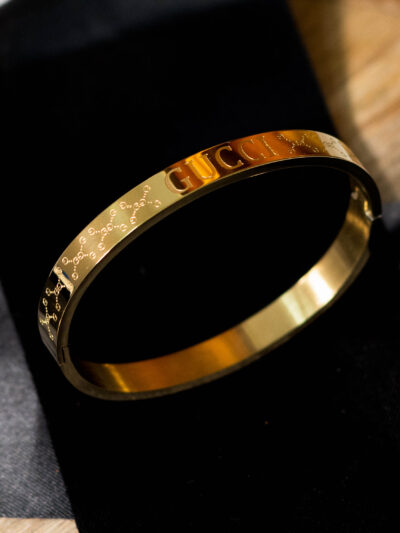 Gucci Inspired Gold-Tone Bangle Bracelet for Men