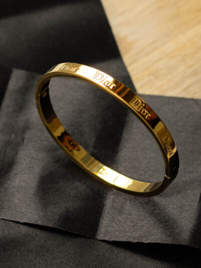 Dior Inspired Gold-Tone Bangle Bracelet for Men