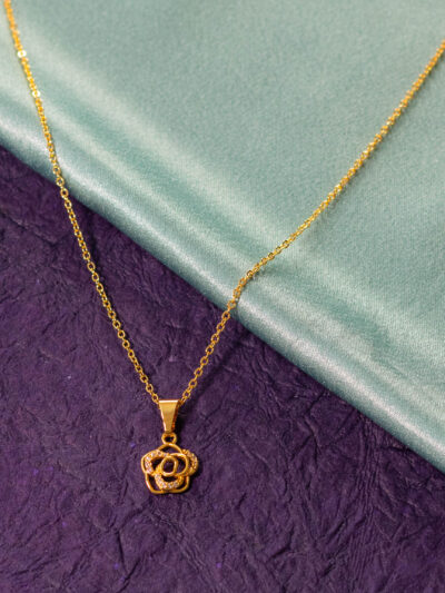 Crystal Rose Pendant Necklace