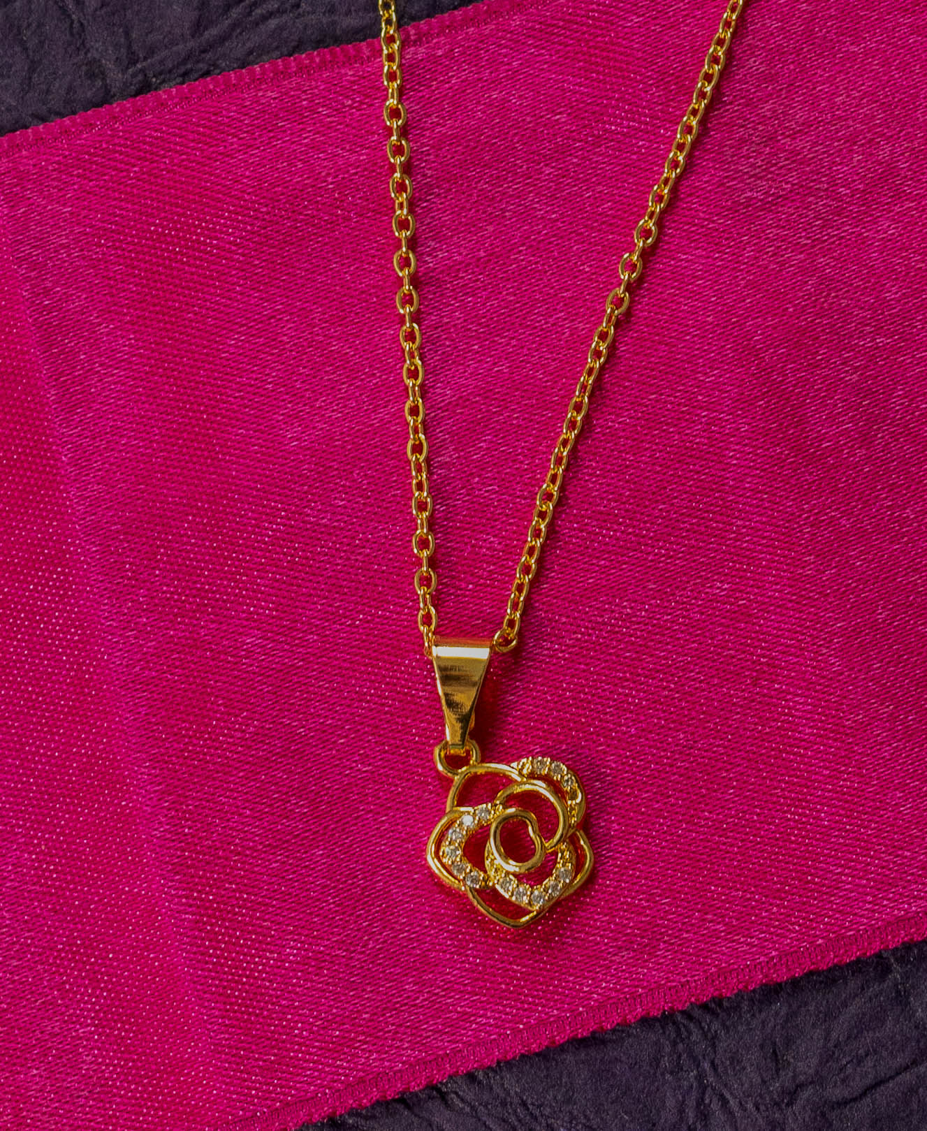 Crystal Rose Pendant Necklace - Image 2