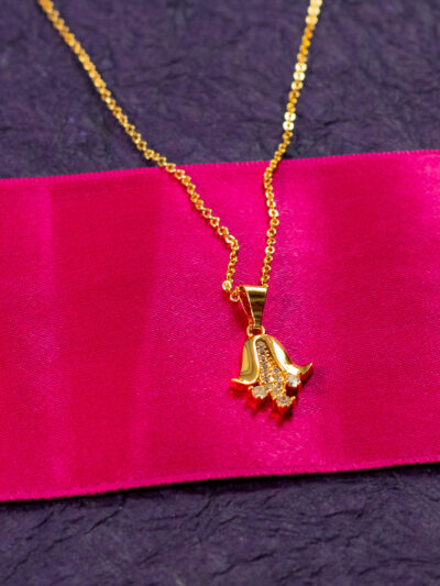 Crystal-Accented Tulip Pendant Necklace