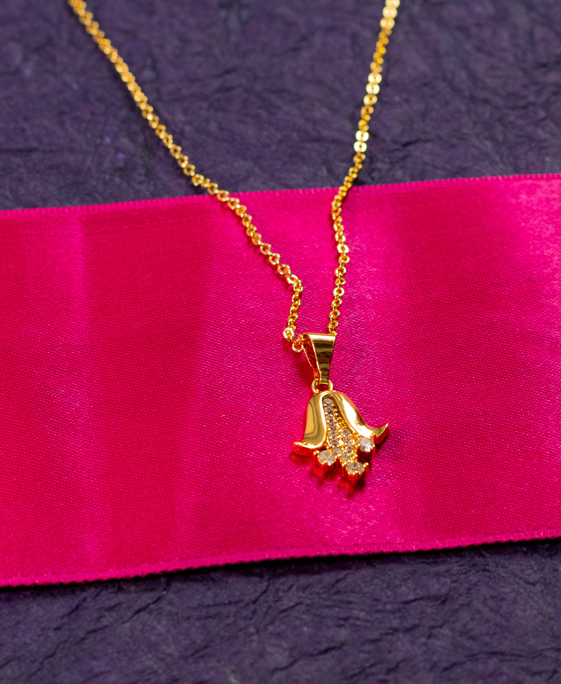 Crystal-Accented Tulip Pendant Necklace