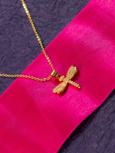 Crystal Dragonfly Pendant Necklace