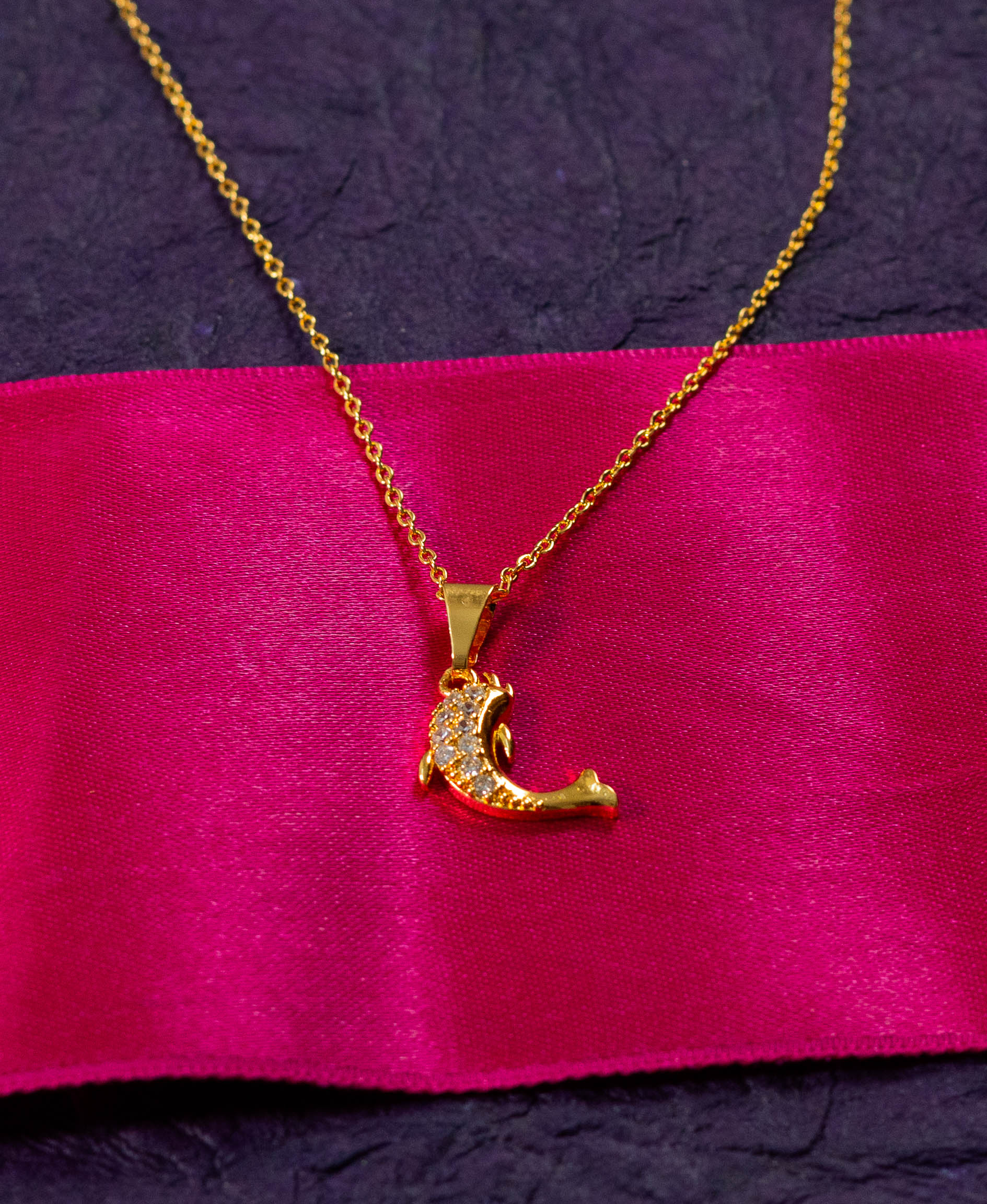 Crystal-Accented Dolphin Pendant Necklace