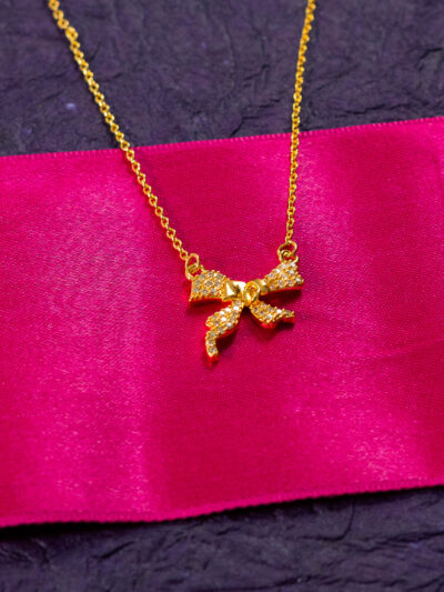 Crystal Bow Pendant Necklace