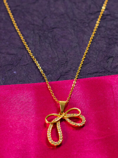 Delicate Bow Pendant Necklace