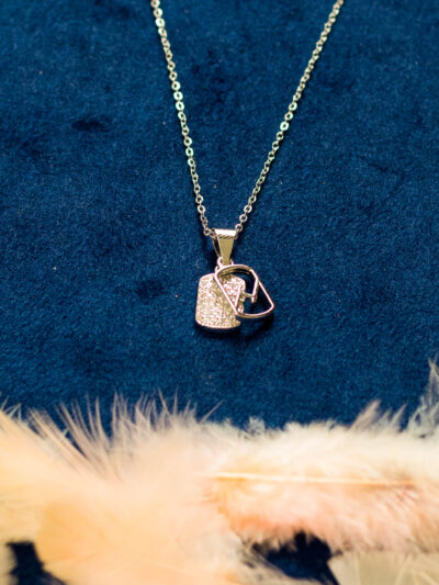 Sparkling Double Heart Pendant Necklace