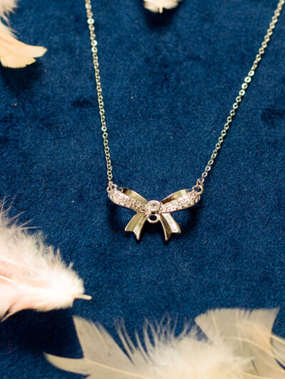 Crystal Bow Pendant Necklace