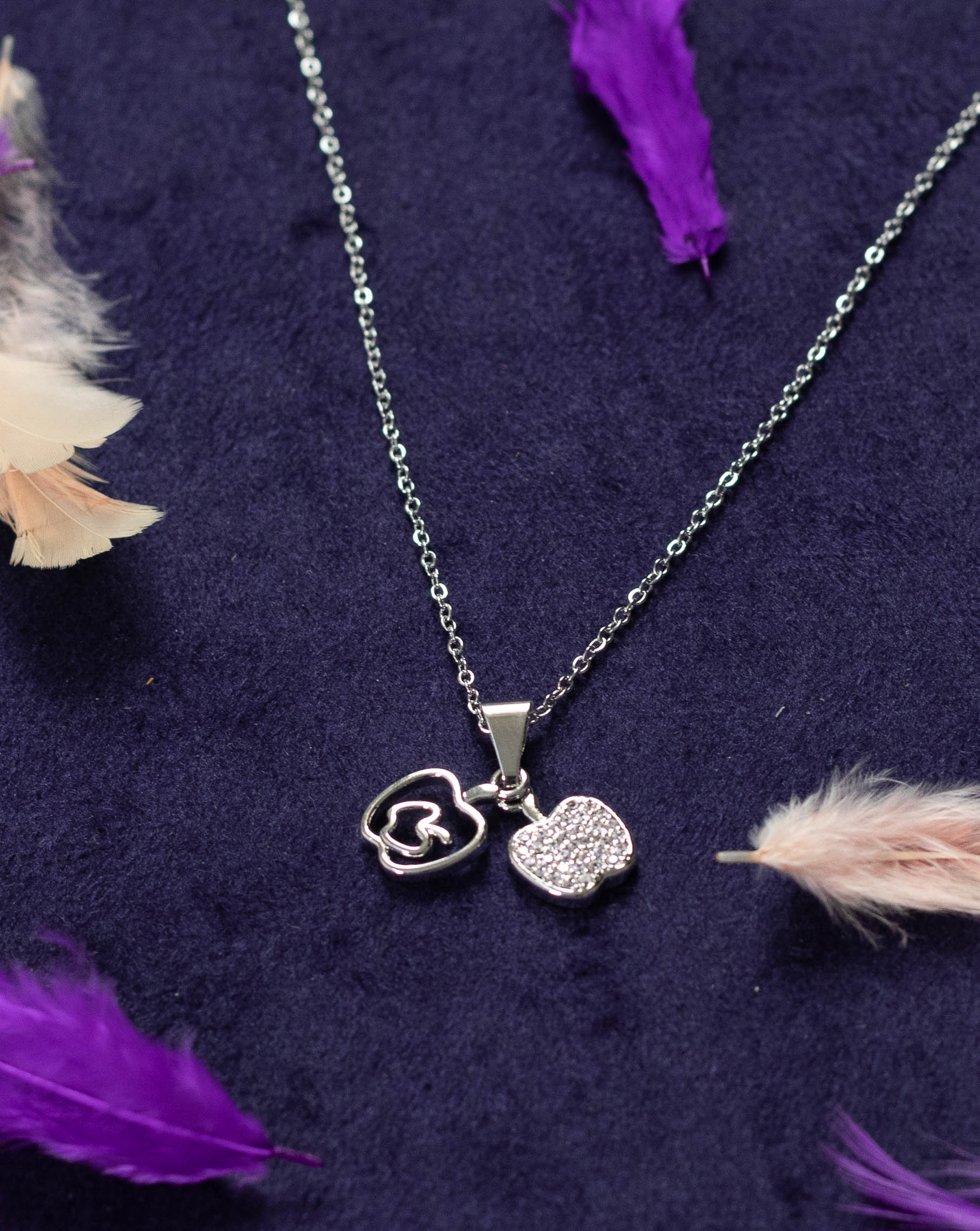 Apple and Rose Pendant Necklace