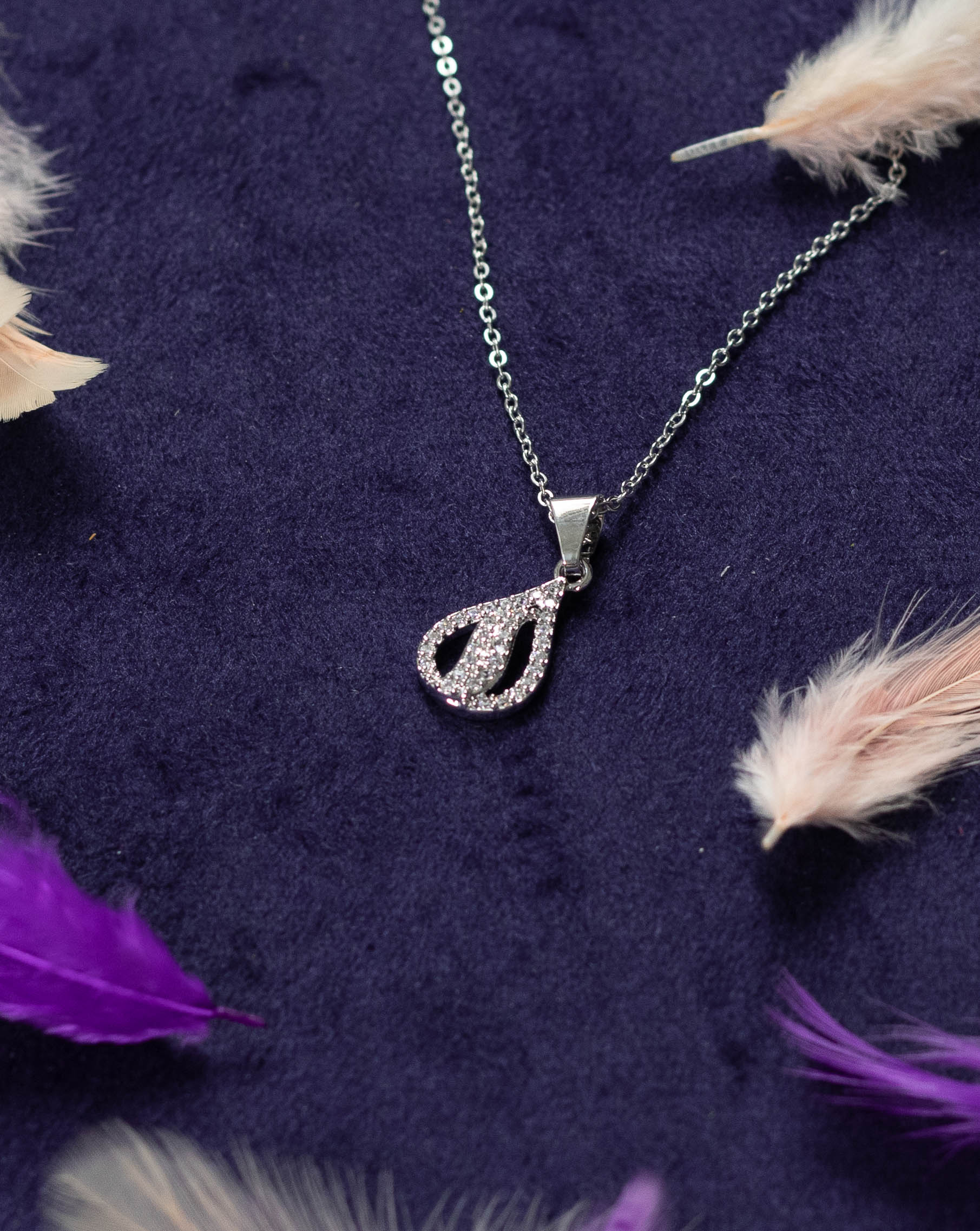 Crystal Teardrop Pendant Necklace