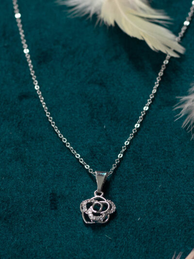 Crystal Rose Pendant Necklace