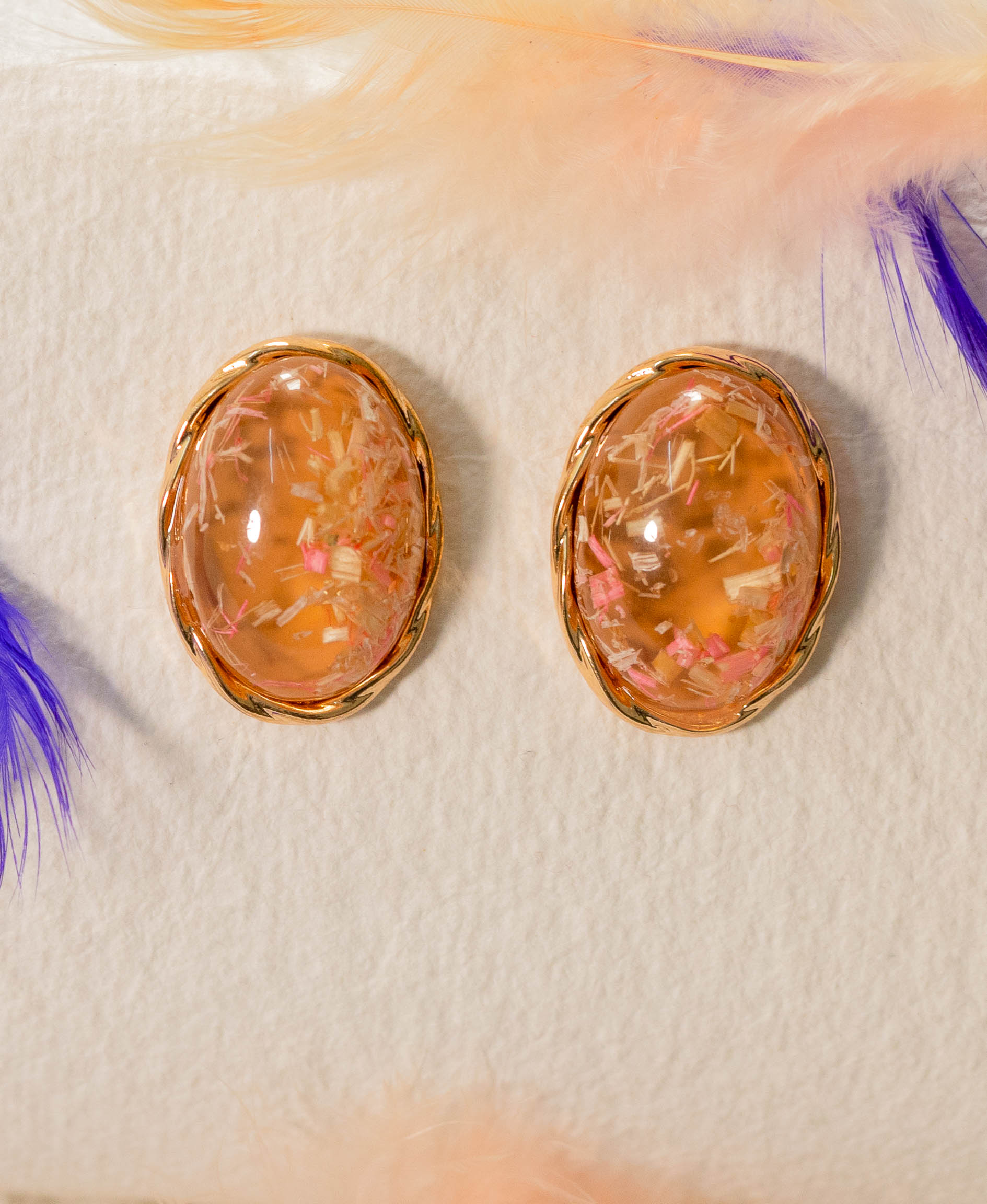 Textured Stone Stud Earrings