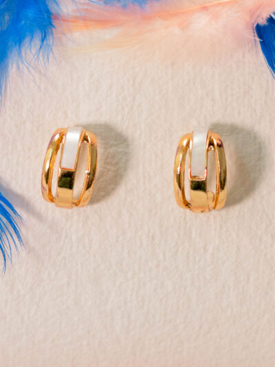 Two-Tone Geometric Stud Earrings