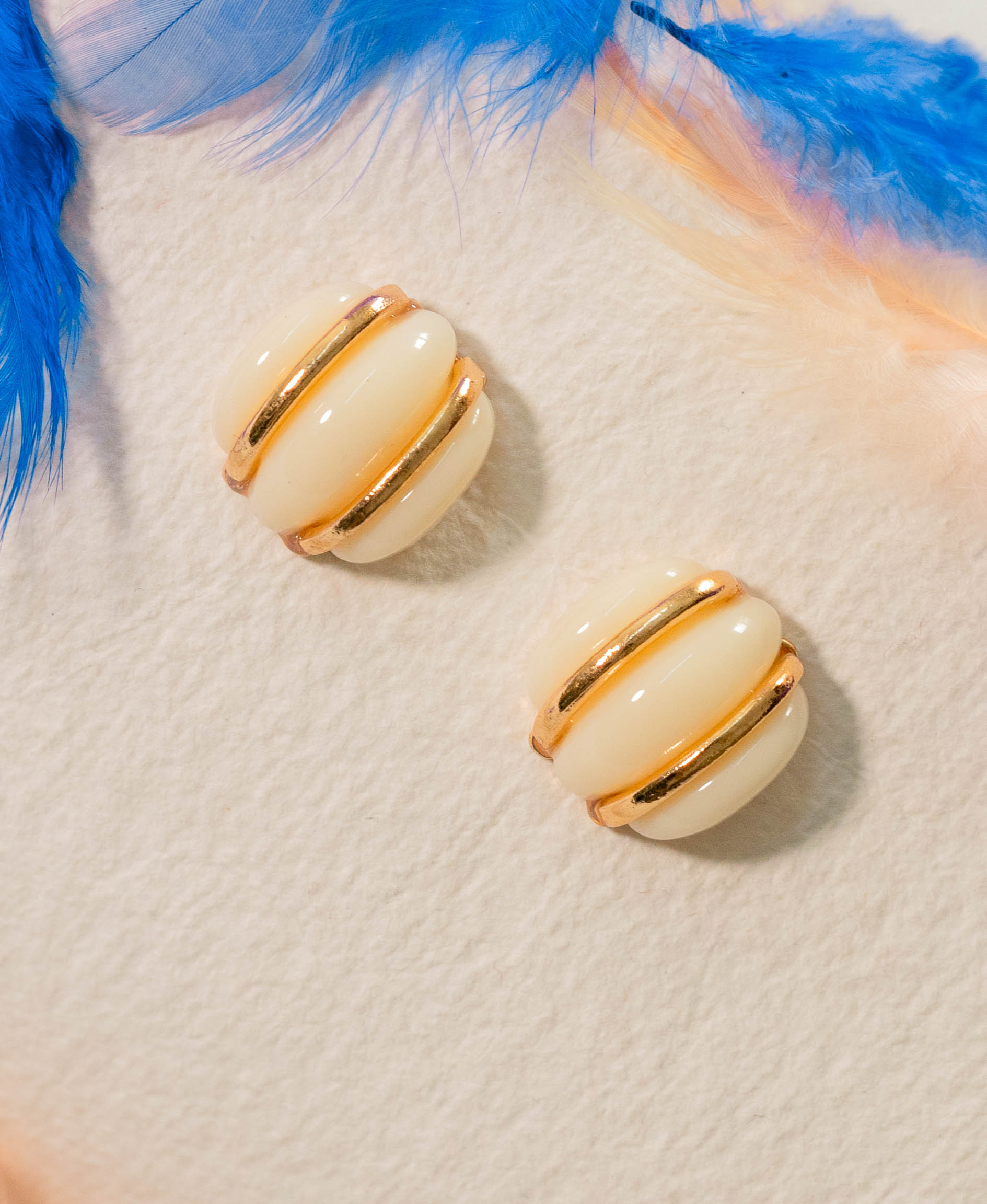 Textured Button Stud Earrings