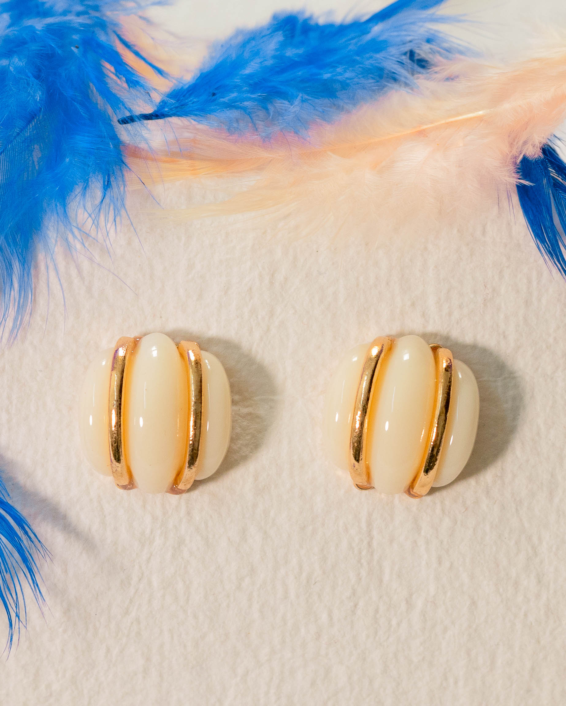 Textured Button Stud Earrings - Image 2