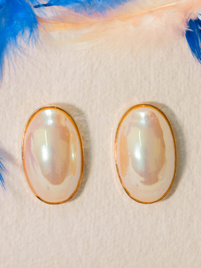 Iridescent Oval Stud Earrings