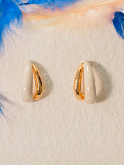 Two-Tone Open Hoop Earrings