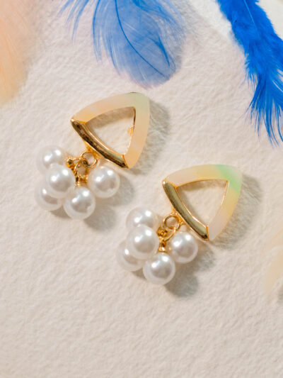 Opal and Pearl Cluster Earrings