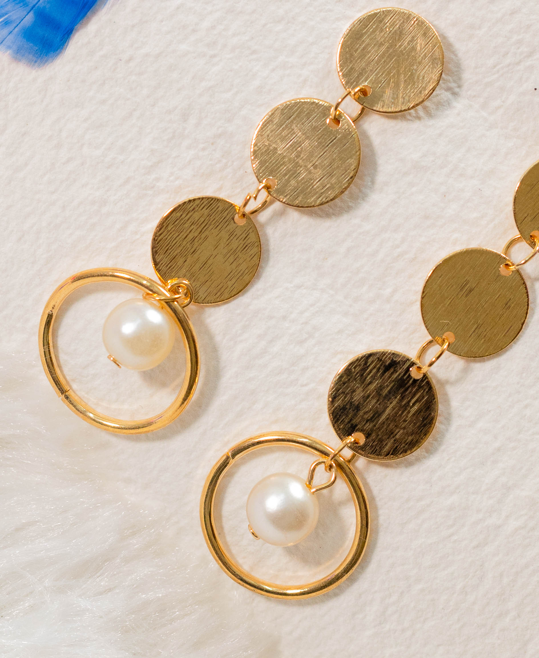 Modern Pearl Drop Earrings - Image 2