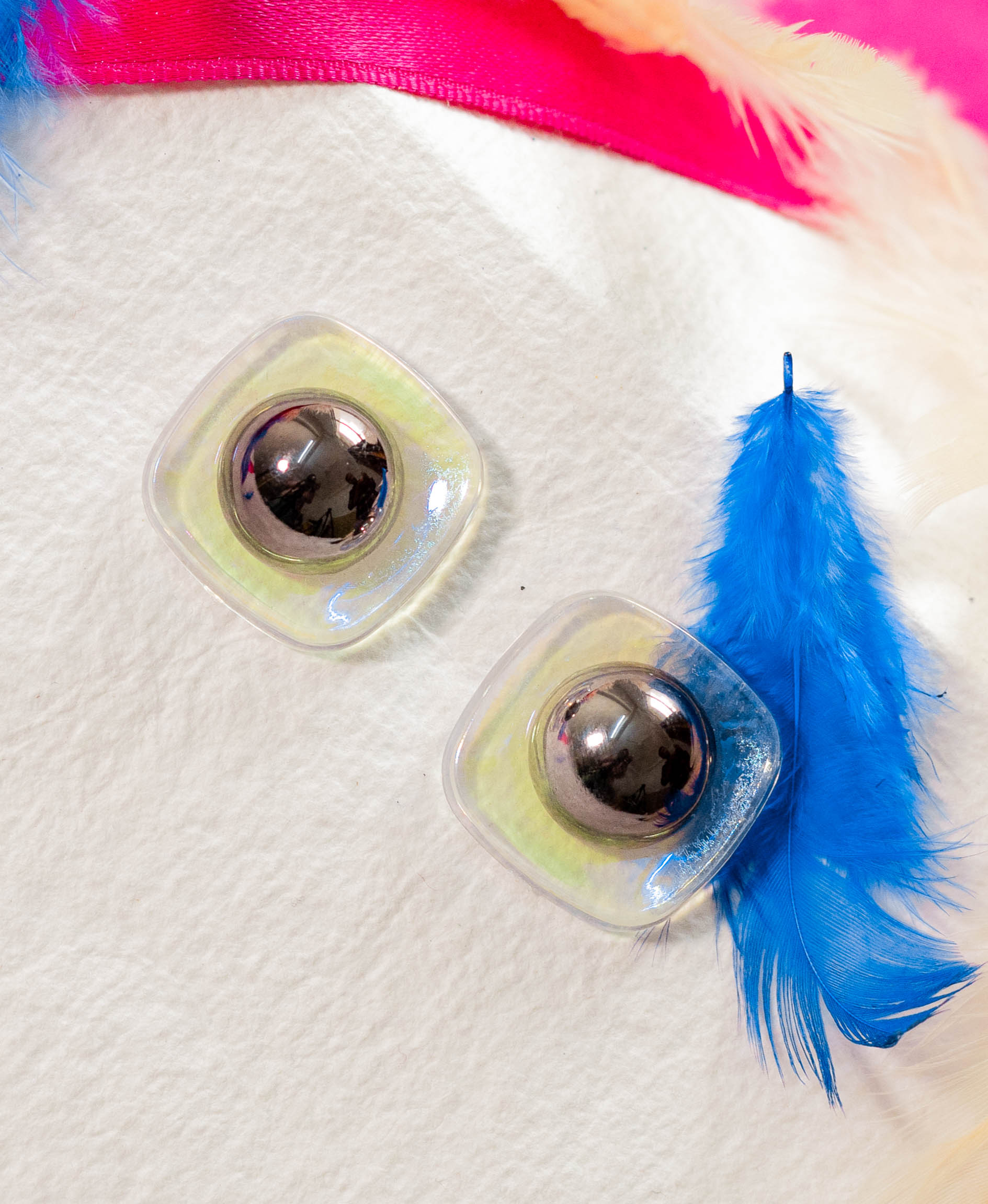 Iridescent Button Stud Earrings